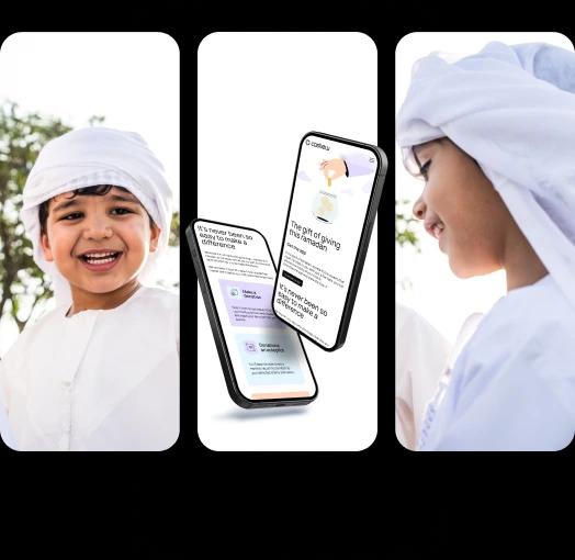 2 guys at Sole dxb downloading the cashew app